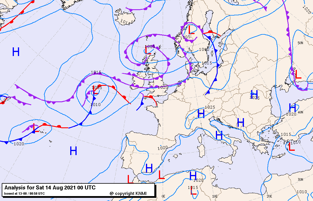 Wetterstation Schouwen-Duiveland (Niederlande) - Karten Mit Isobaren ...