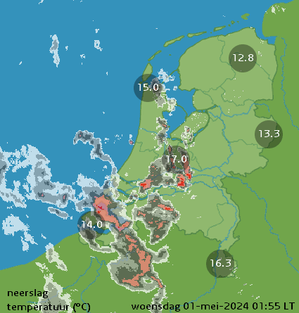 Klik voor actuele temperatuur in Nederland