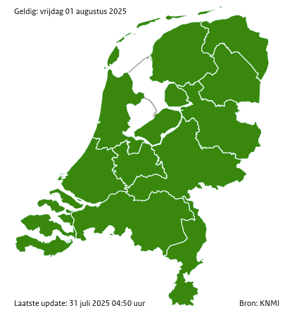 Actuele neerslag kaart
