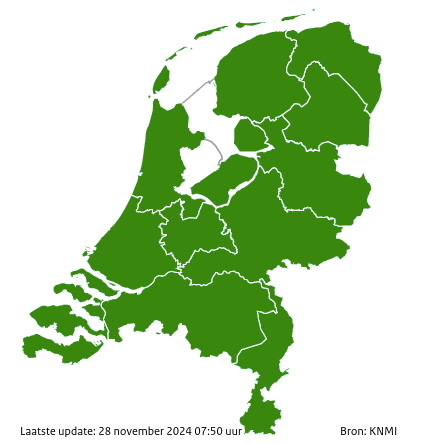 actuele waarschuwingen van het knmi