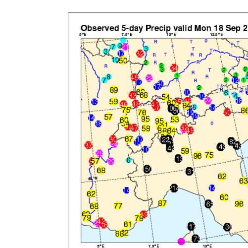 Neerslag Alpengebied 13-18 september 2006