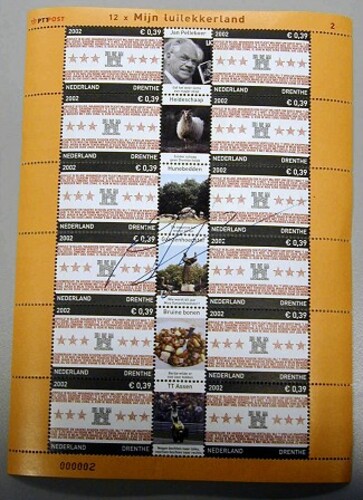 Postzegelvel met daarop beeltenis van Jan Pelleboer