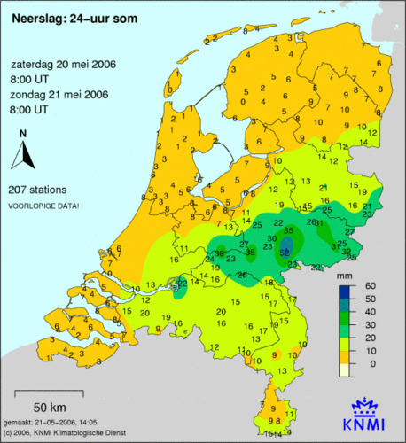 Neerslagmeting 21 mei 2006