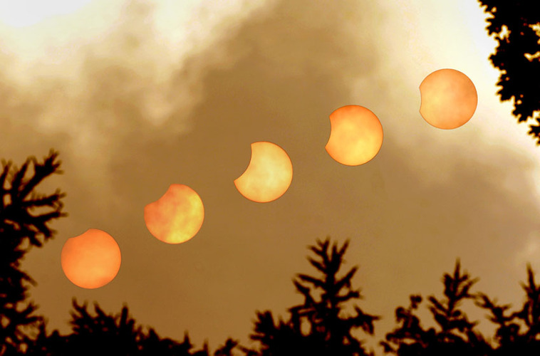 Zonsverduistering van 1 augustus 2008 (fotomontage: Robert Hoetink)