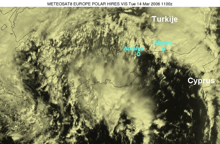 Buien over Turkse zuidkust