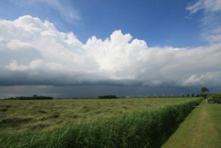 Regen- en onweersbuien maken op veel plaatsen een einde aan de droogte (foto: Jannes Wiersema)