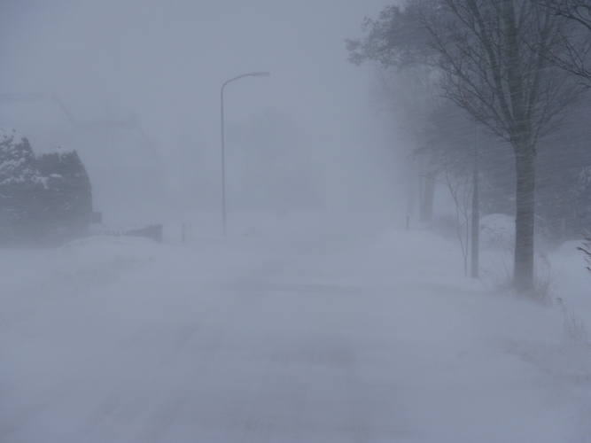Stuifsneeuw op 20 december 2009 (foto: Jannes Wiersema)