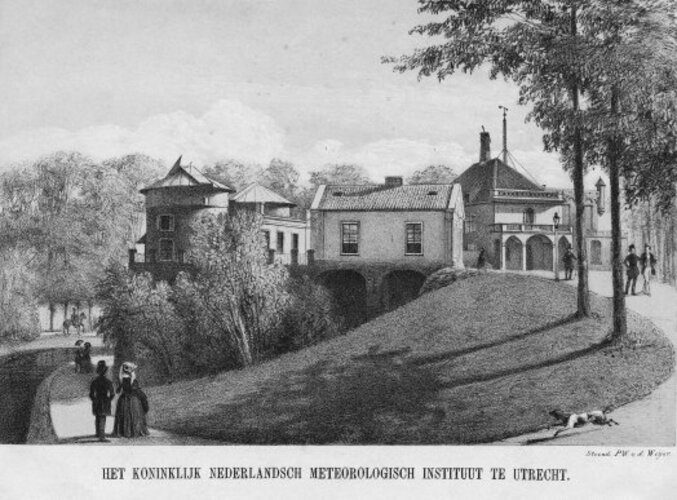 Het KNMI begon in 1854 op de Sonnenborgh in Utrecht (Bron: KNMI)   