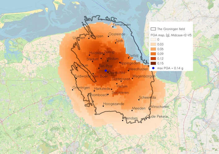 de PGA-waarden per geografische locatie voor de periode 2020-2023 voor gemiddelde wintersituatie