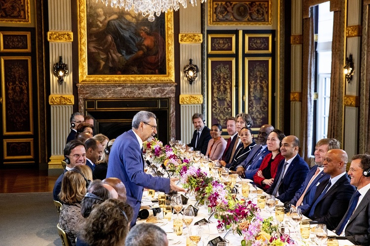 President Jorge Carlos Fonseca van het Afrikaanse Kaapverdië houdt een toespraak