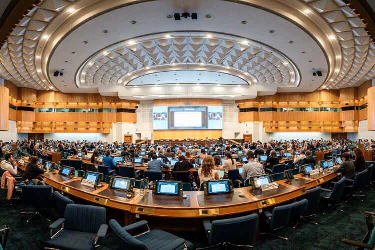 foto van de IPCC vergadering in Addis Ababa