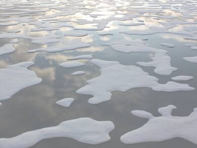 Figuur 1. Smeltend Arctisch zee-ijs. Bron: R. Bintanja.