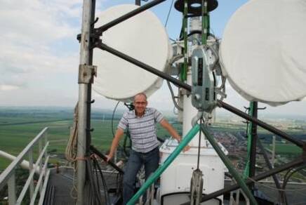 Drizzle radar op de 213 meter hoge Cabauwmast