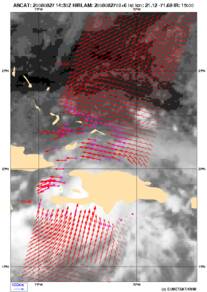 Windmetingen Gustav met scatterometer