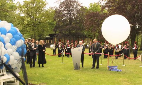 De Prins van Oranje bij het KNMI in het kader van het 150jarig bestaan van ons Instituut. Foto: Raoul Somers, copyright KNMI