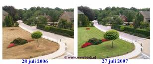 Recordwarme en kurkdroge juli 2006 naast natte juli 2007* (Foto: Jacob Kuiper, WPI/KNMI)