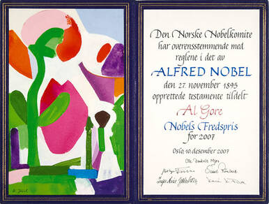 Nobel Diploma voor Al Gore