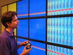 Klimaatscherm (Tiled Panel Display) toont klimaatberekeningen van de toekomst