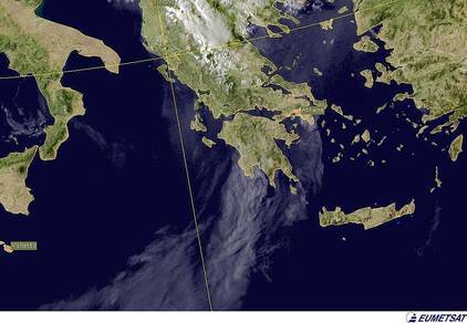 Meteosat High Resolution opname bosbranden Griekenland op 26 augustus 2007 (Bron: Eumetsat)