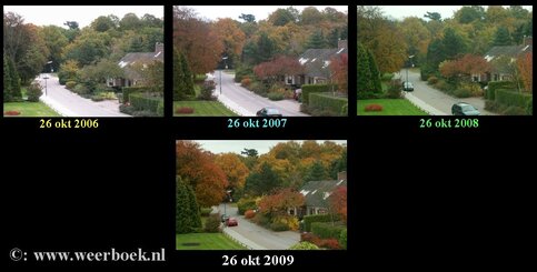 De herfstkleuren zijn verder dan de twee voorgaande jaren, maar er zit wel meer blad aan de bomen (foto: Jacob Kuiper, KNMI/WPI)