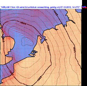 De depressie die de sneeuw veroorzaakte, trok vanaf de Noordzee langs de Zeeuwse kust richting België en Frankrijk. Daardoor nam de wind in ons land sterk toe uit richtingen tussen oost en zuid (Bron: KNMI). 