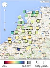 Alle individuele iSPEX metingen zijn op internet te zien op Google Maps