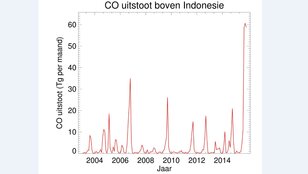 CO-uitstoot in Indonesië in afgelopen tien jaar. Bron: Copernicus/KNMI