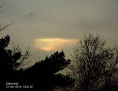 Parelmoerwolken op 2 februari 2016 bij zonsondergang in Steenwijk. ©Jacob Kuiper 