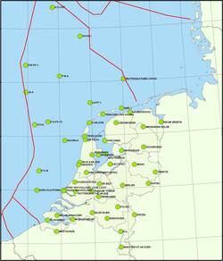 Het KNMI-netwerk van meteorologische meetstations ©KNMI.