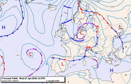 De koude poollucht wordt rechtstreeks vanuit het hoge noorden aangevoerd ©KNMI