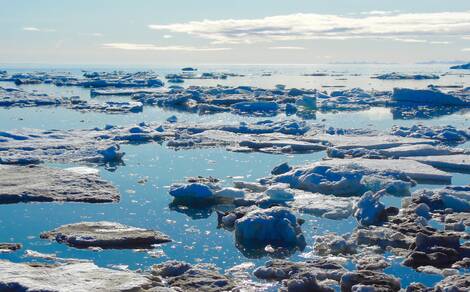 Zee-ijs nabij Edgeøya, Spitsbergen (foto: R. Bintanja) 