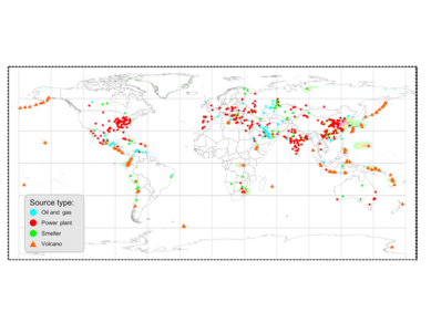 Zwaveldioxide dat vrijkomt bij de verbranding van fossiele brandstoffen verlaagt de temperatuur op aarde. Bron: Fioletov en co-auteurs (Atmos. Chem. Phys., 2016)
