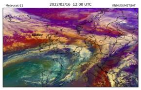 Animatie van de drielingstormen