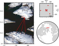 illustratie meetstation I18DK in het noordwesten van Groenland.