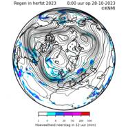 Animatie van de ontwikkeling van het weer tussen 28 oktober en 20 november 2023