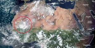 Een tropical wave boven Mauritanië op 6 september. Dit cluster onweersbuien zorgde twee dagen later voor de overstromingen in Marokko. (Bron: EUMETSAT/zoom.earth)