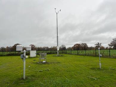 foto van het nieuwe automatische weerstation Horst aan de Maas