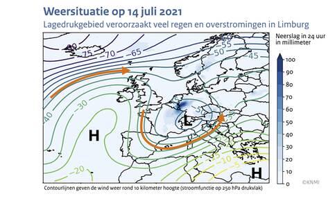 Weerkaart van 14 juli 2021