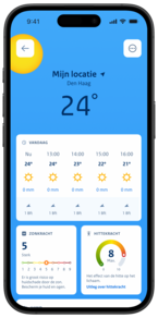 screenshot van de KNMI-app 