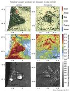 Wolken met satellieten waargenomen boven twee bosgebieden in Frankrijk