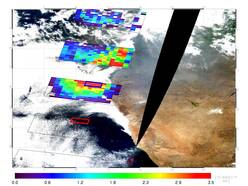 SCIAMACHY metingen van rook in een heldere, bewolkte situatie