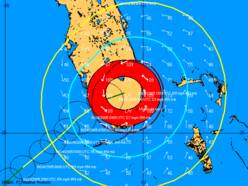 Windkaart orkaan Wilma 24 okt. '05 (bron: PC Weather Products)
