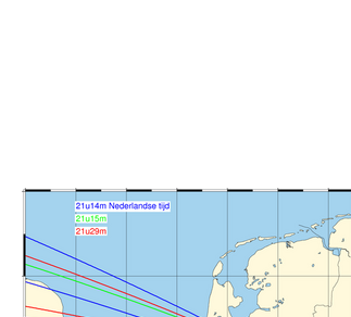 Kaart met richtingen waar vanuit de gemeten signalen waargenomen zijn