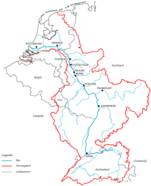 Stroomgebied van de Rijn (bron RIZA, Lelystad)