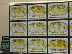 Klimaatscherm (Tiled Panel Display) toont klimaatberekeningen van de toekomst