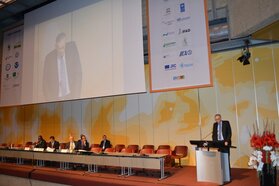 Frits Brouwer, hoofddirecteur KNMI, op de  High Level Meeting on National Drought Policies in Genève (foto: WMO)