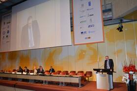 Frits Brouwer, hoofddirecteur KNMI, op de  High Level Meeting on National Drought Policies in Genève (foto: WMO)