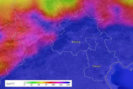 KNMI verwachting van de luchtkwaliteit (PM2.5 concentraties) voor 8 december 2015. Bron: KNMI