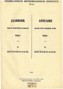 print van het jaarboek uit 1941 niet van het KNMI maar van het NMI. Onder Duits gezag verdween de K van koninklijk uit de naam van het instituut.   