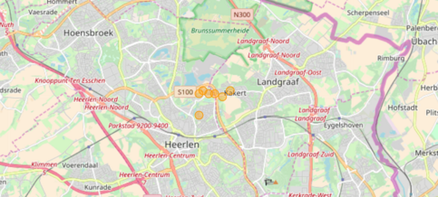 kaart met locaties van de aardbevingen in limburg in juli 2018